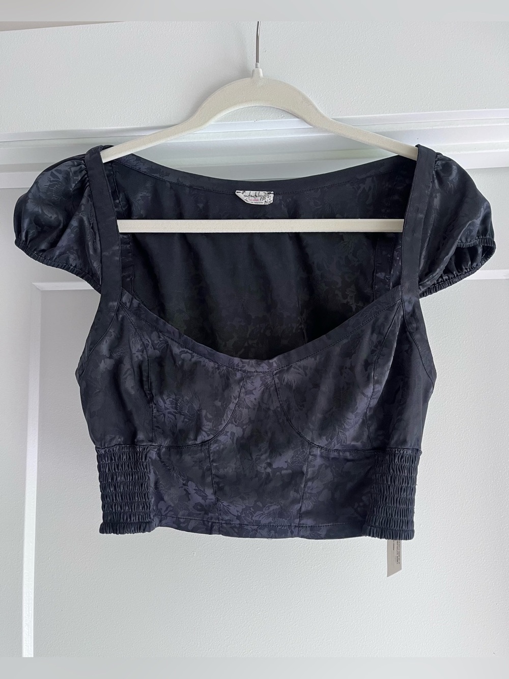 Free People Satin Floral Crop top medium